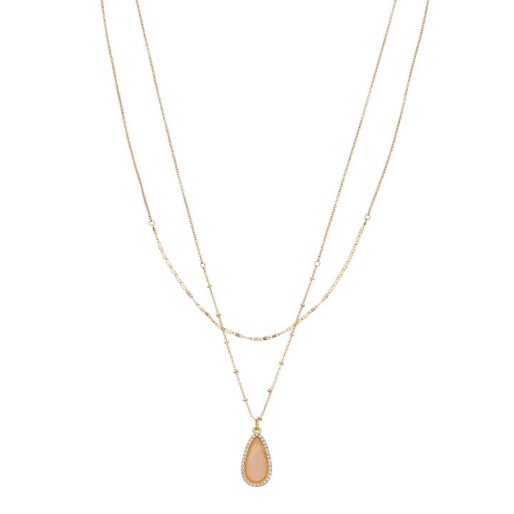 Lc Lauren Conrad Double Strand Teardrop Pendant Necklace, Women's, Pink