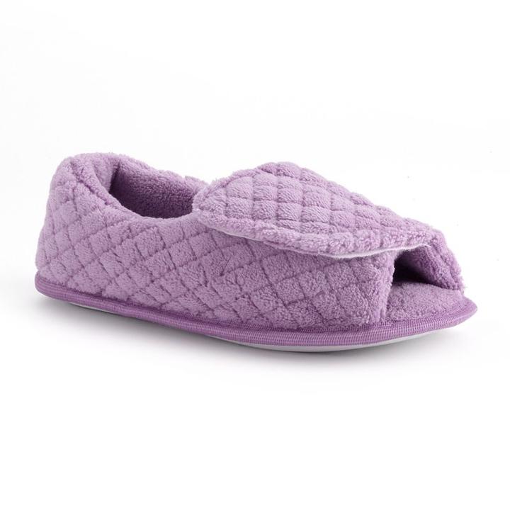 Muk Luks Women's Peep-toe Slippers, Size: Xl, Purple