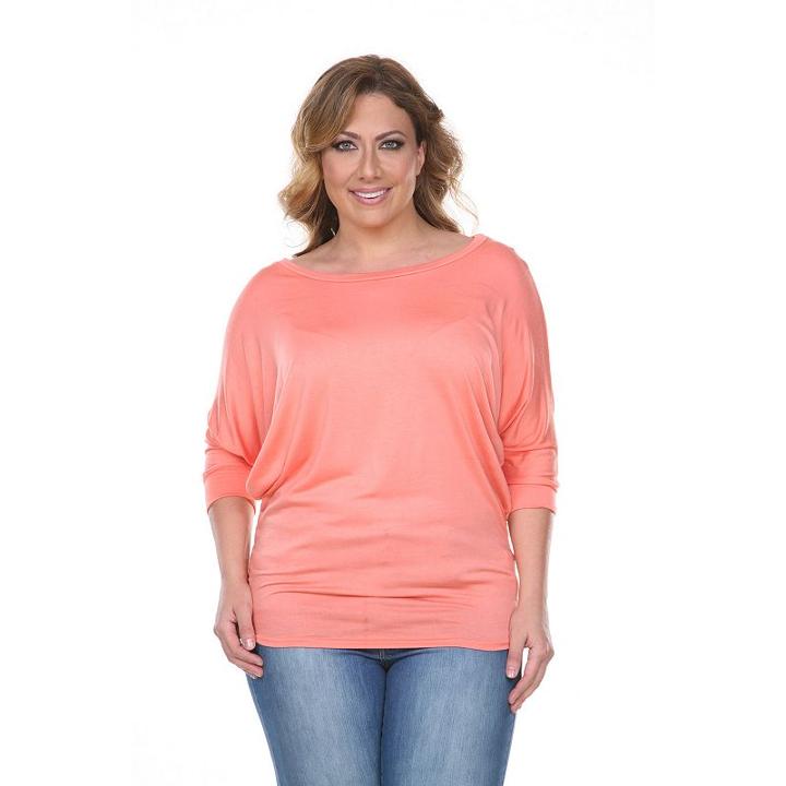 Plus Size White Mark Dolman Top, Women's, Size: 1xl, Pink Other