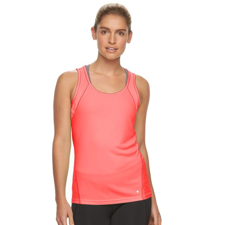 Women's Tek Gear&reg; Performance Base Layer Workout Tank, Size: Large, Lt Orange