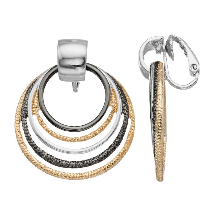 Dana Buchman Hoop Clip On Earrings, Women's, Multicolor