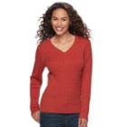 Women's Croft & Barrow&reg; Cable-knit Sweater, Size: Xs, Med Orange