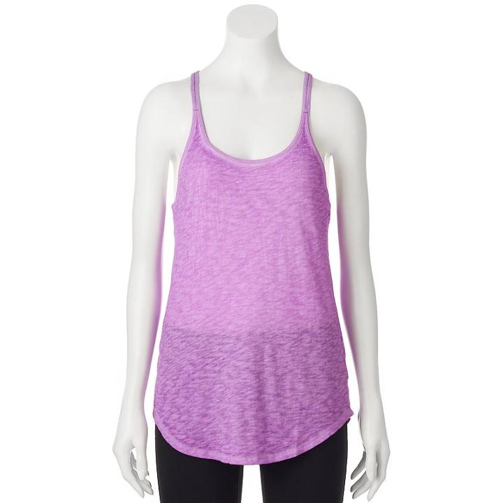 Juniors' So&reg; Strappy Back Shirttail Tank, Girl's, Size: Xs, Med Purple