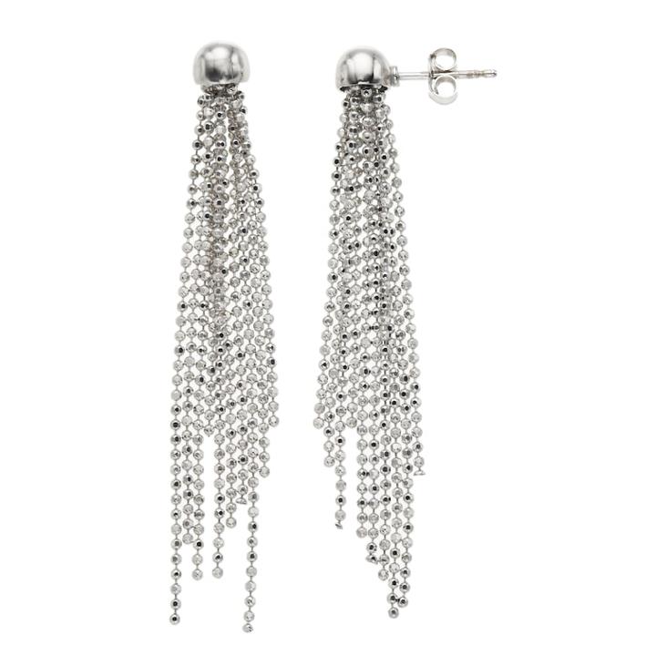 Sterling Silver Beaded Fringe Drop Earrings, Women's