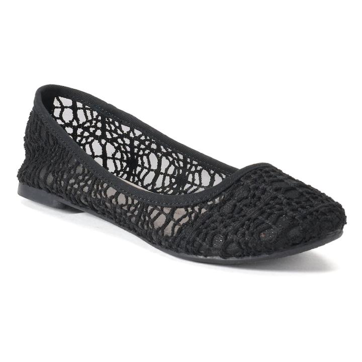 So&reg; Sawfish Women's Ballet Flats, Size: Medium (7), Black