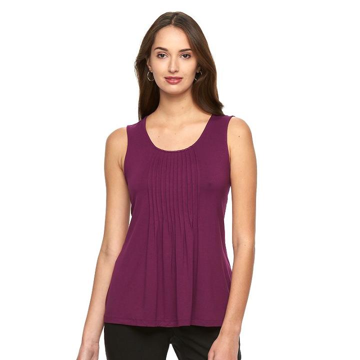 Women's Croft & Barrow Scoopneck Tank, Size: Xxl, Drk Purple
