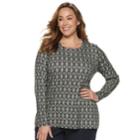 Plus Size Croft & Barrow&reg; Classic Crewneck Tee, Women's, Size: 0x, Black