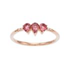 Lc Lauren Conrad 10k Rose Gold Tourmaline & Diamond Accent 3-stone Teardrop Ring, Women's, Size: 9, Pink