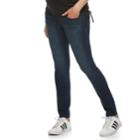 Maternity A:glow Full Belly Panel Faded Skinny Jeans, Women's, Size: 8-mat, Dark Blue