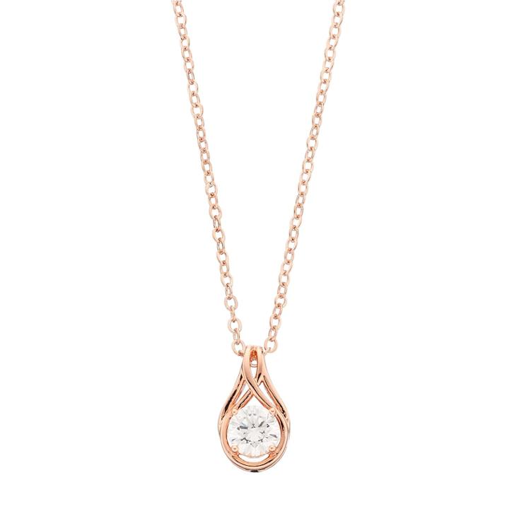 Brilliance Teardrop Pendant Necklace With Swarovski Zirconia, Women's, White