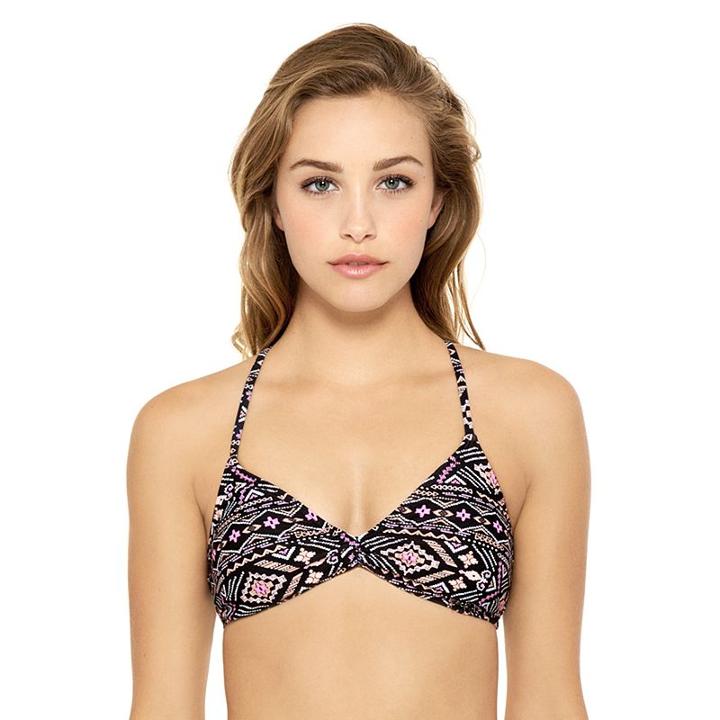 Juniors' Hot Water Geometric Bralette Swim Top, Size: Xl, Orange Oth