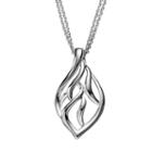She Sterling Silver Openwork Leaf Pendant Necklace, Women's, Size: 17, Grey