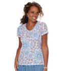 Women's Croft & Barrow&reg; Essential Classic V-neck Tee, Size: Medium, Light Blue