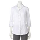 Women's Dana Buchman Sateen Shirt, Size: Medium, White