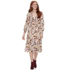 Juniors' Love, Fire Print Choker Neck Faux-wrap Dress, Teens, Size: Small, Beige Oth
