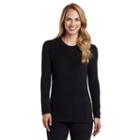 Women's Cuddl Duds Fleecewear With Stretch Crewneck Top, Size: Xs, Black
