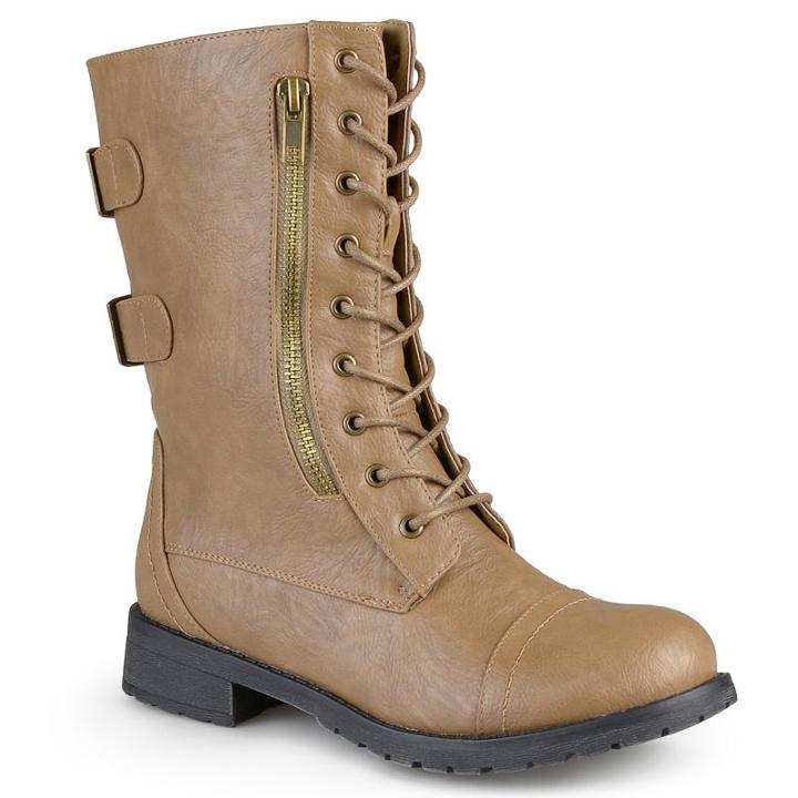 Journee Collection Kendel Women's Combat Boots, Girl's, Size: Medium (7), Brown