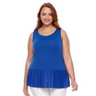 Plus Size Apt. 9&reg; Pleated Peplum Tank Top, Women's, Size: 3xl, Blue