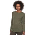 Women's Apt. 9&reg; Essential Crewneck Tee, Size: Large, Med Green