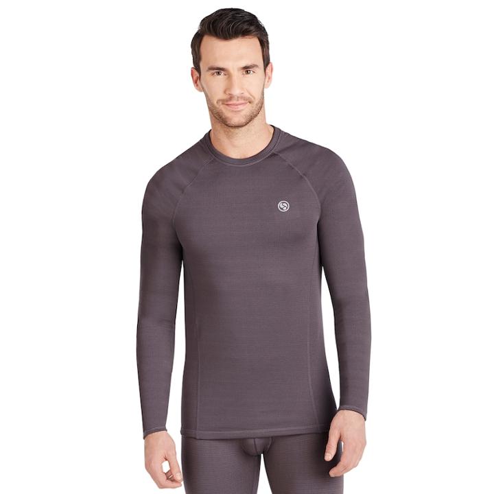 Men's Climatesmart Heavyweight X Fleece Base Layer Crewneck Top, Size: Small, Dark Grey