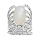 Olive & Ivy Mother-of-pearl Multirow Ring, Women's, Size: 9, White