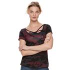 Women's Rock & Republic&reg; Strappy Tee, Size: Large, Red
