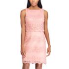Women's Chaps Scalloped Lace Sheath Dress, Size: 4, Pink