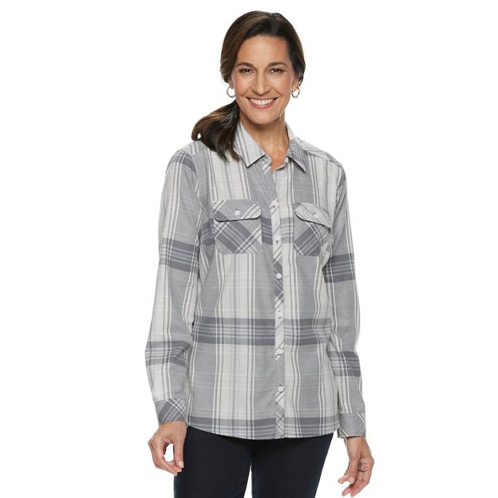 Women's Croft & Barrow&reg; Classic Soft Shirt, Size: Small, Grey