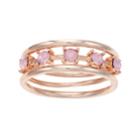 Lc Lauren Conrad Simulated Crystal Ring Set, Women's, Size: 7, White