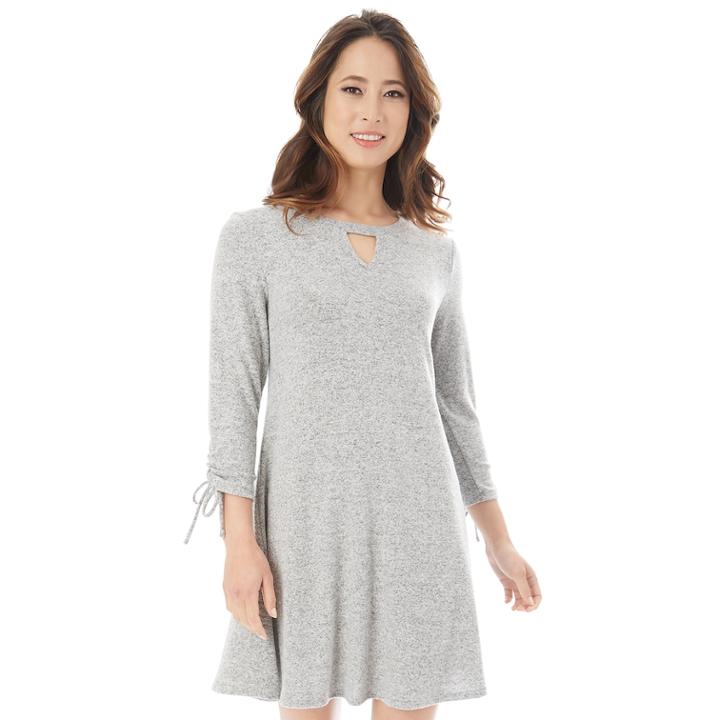 Juniors' Iz Byer Ruched Cutout Sweaterdress, Teens, Size: Large, Light Grey