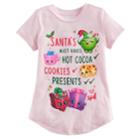 Girls 4-10 Jumping Beans&reg; Shopkins Apple Blossom, Hot Choc & Kooky Cookie Santa's List Graphic Tee, Size: 6, Dark Pink