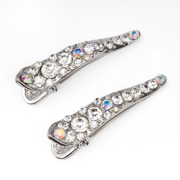 Elle™ 2-pk. Rhinestone Hair Clips, Silver