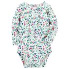 Baby Girl Carter's Floral Shirred Bodysuit, Size: 3 Months, Pink