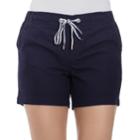 Women's Izod Pull-on Linen Shorts, Size: Medium, Blue (navy)