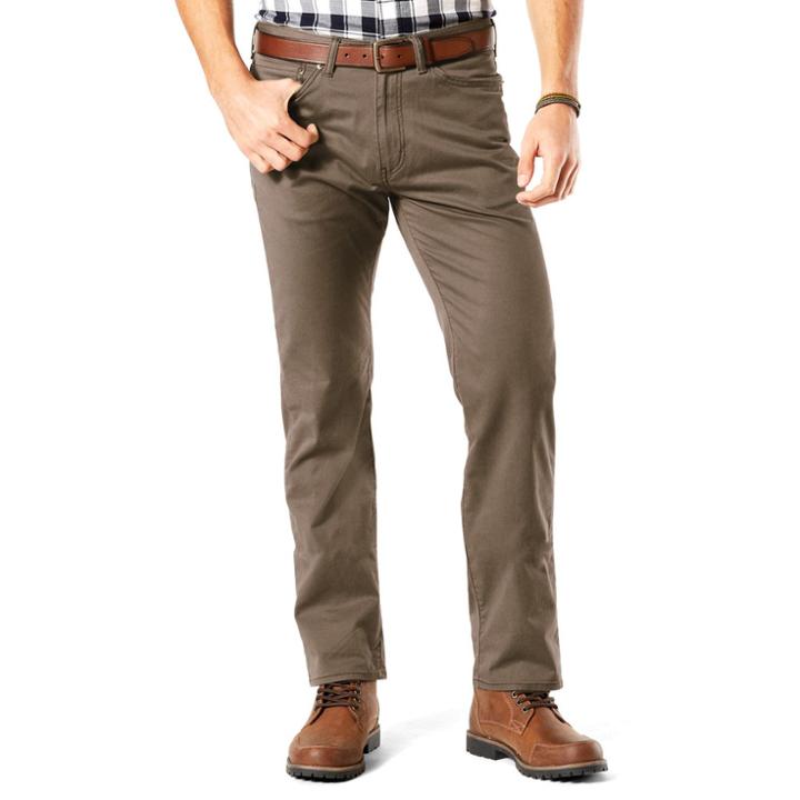 Men's Dockers&reg; Jean Cut D2 Straight-fit Stretch Twill Pants, Size: 32x30, Dark Beige