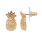 Lc Lauren Conrad Gold Tone Pineapple Nickel Free Stud Earrings, Women's, Yellow