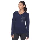 Petite Tek Gear Graphic Athletic Tee, Women's, Size: Xl Petite, Dark Blue
