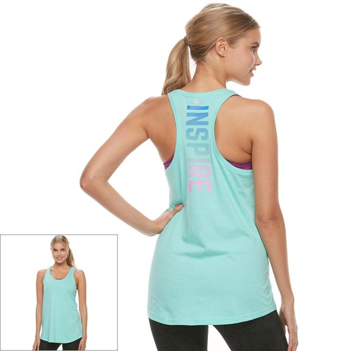 Women's Tek Gear&reg; Dry Tek Graphic Tank Top, Size: Medium, Blue