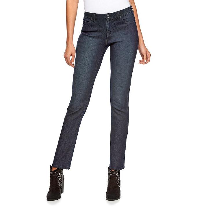 Women's Jennifer Lopez Straight-leg Jeans, Size: 2 T/l, Dark Blue