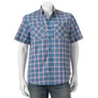 Men's Coleman Classic-fit Textured Plaid Performance Button-down Shirt, Size: Xxl, Turquoise/blue (turq/aqua)