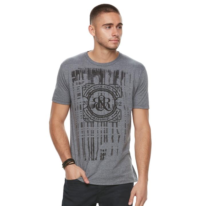 Boys 8-20 Rock & Republic Short Sleeve Graphic Tee, Size: Xxl, Med Grey