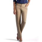 Petite Lee All Day Relaxed Straight-leg Twill Mid-rise Pants, Women's, Size: 12 Petite, Med Brown