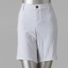 Petite Simply Vera Vera Wang Floral Jacquard Bermuda Shorts, Women's, Size: 14 Petite, White