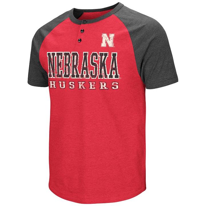 Men's Colosseum Nebraska Cornhuskers Spotter Henley, Size: Medium, Red Other