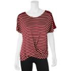 Juniors' Iz Byer Striped Twist Front Top, Teens, Size: Xl, Merlot