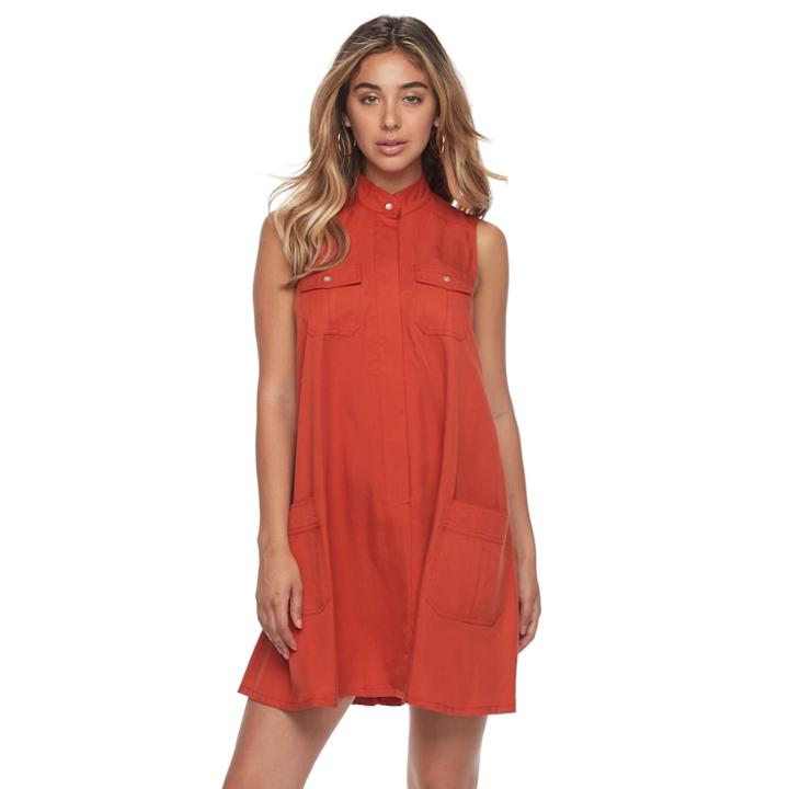 Women's Sharagano 4-pocket Trapeze Dress, Size: 12, Orange Oth