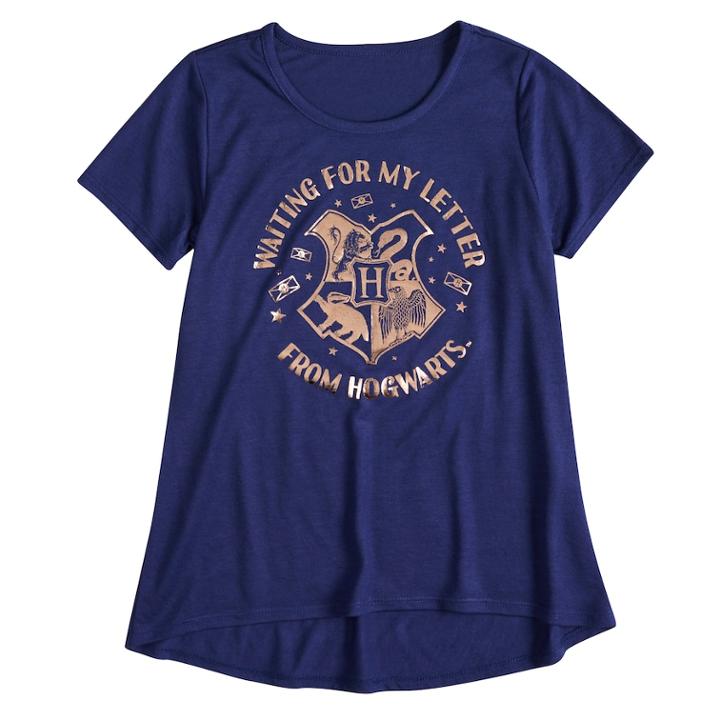 Girls 7-16 Harry Potter Waiting For My Letter From Hogwarts Graphic Tee, Size: Xl, Blue (navy)
