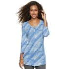Women's Sonoma Goods For Life&trade; Supersoft Textured Tunic, Size: Xxl, Med Blue