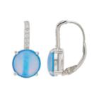 Sterling Silver Lab-created Blue Opal & Cubic Zirconia Drop Earrings, Women's