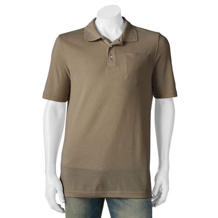Men's Croft & Barrow&reg; Signature Pocket Polo, Size: Small, Med Brown
